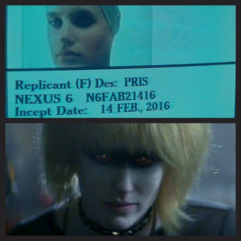 Cena de Blade Runner indicando hoje como a data de aniversário da replicante Pris