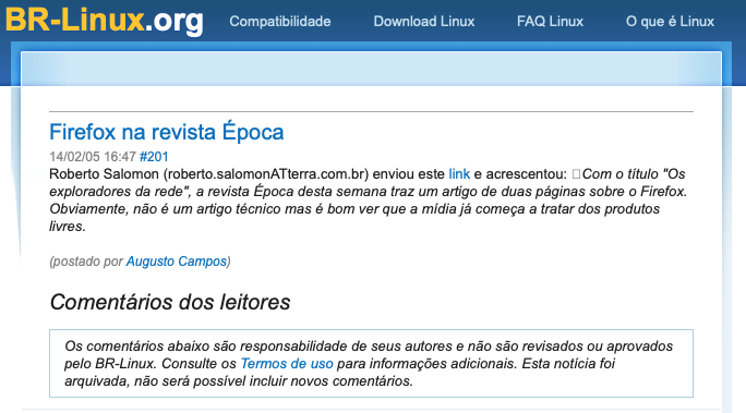 print do post do BR-Linux do link acima