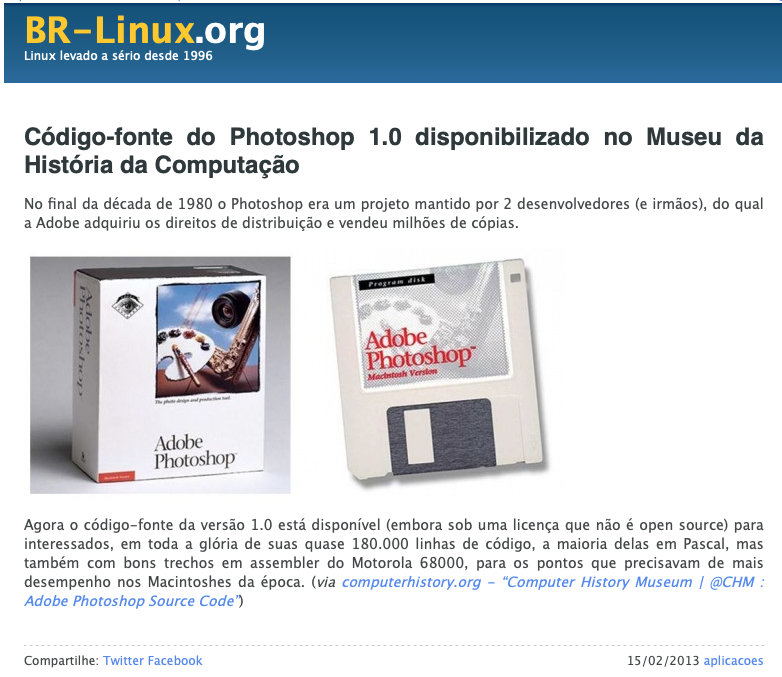 Print do post do link acima