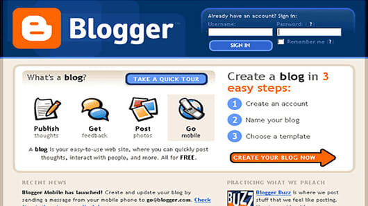 print de uma interface clássica de administração do Blogger