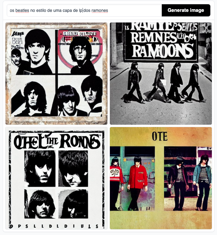 print das 4 imagens geradas pelo Stable Diffusion