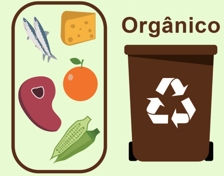 Ilustração da coleta de resíduos compostáveis