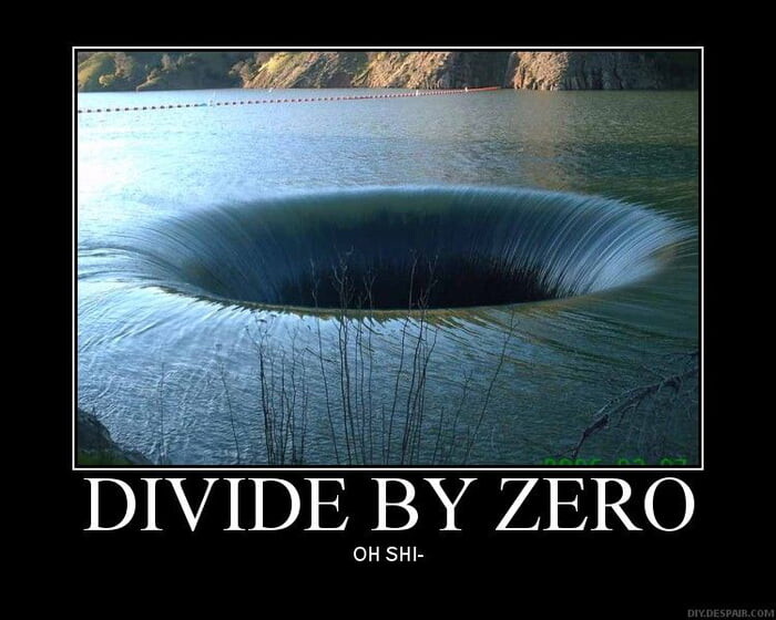 Efeito da divisão por zero em um lago (meme)