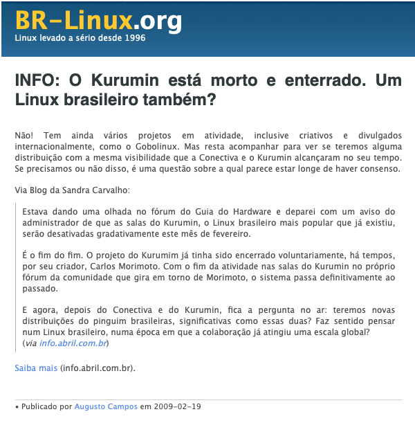 Print da matéria do link acima.