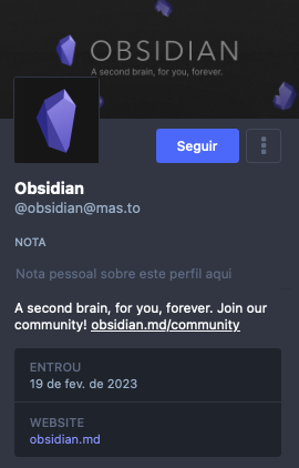 print do perfil do Obsidian
