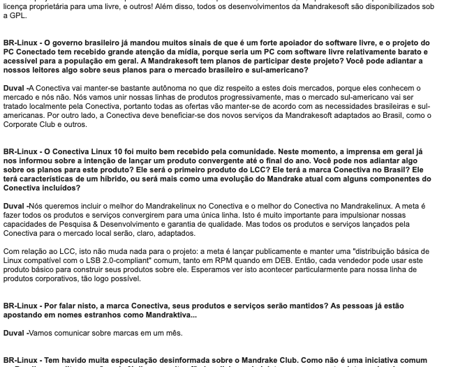 print de um trecho da entrevista do link acima