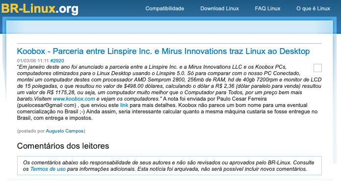 print do post do link acima