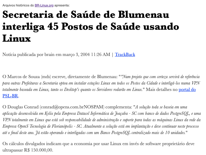 Print do conteúdo do link incluído no texto do post acima.