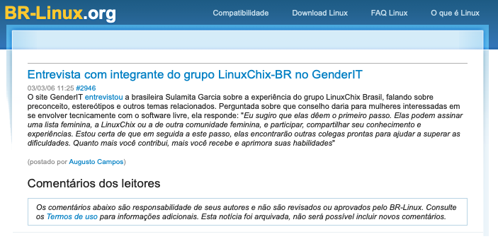Print do conteúdo do link incluído no texto do post acima.