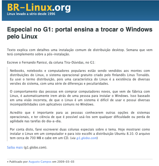 Print do conteúdo do link incluído no texto do post acima.