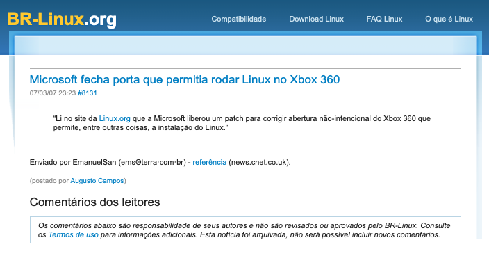 Print do conteúdo do link incluído no texto do post acima.