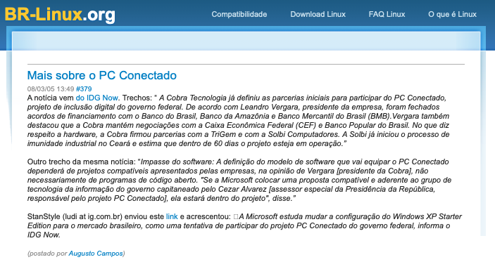 Print do conteúdo do link incluído no texto do post acima.