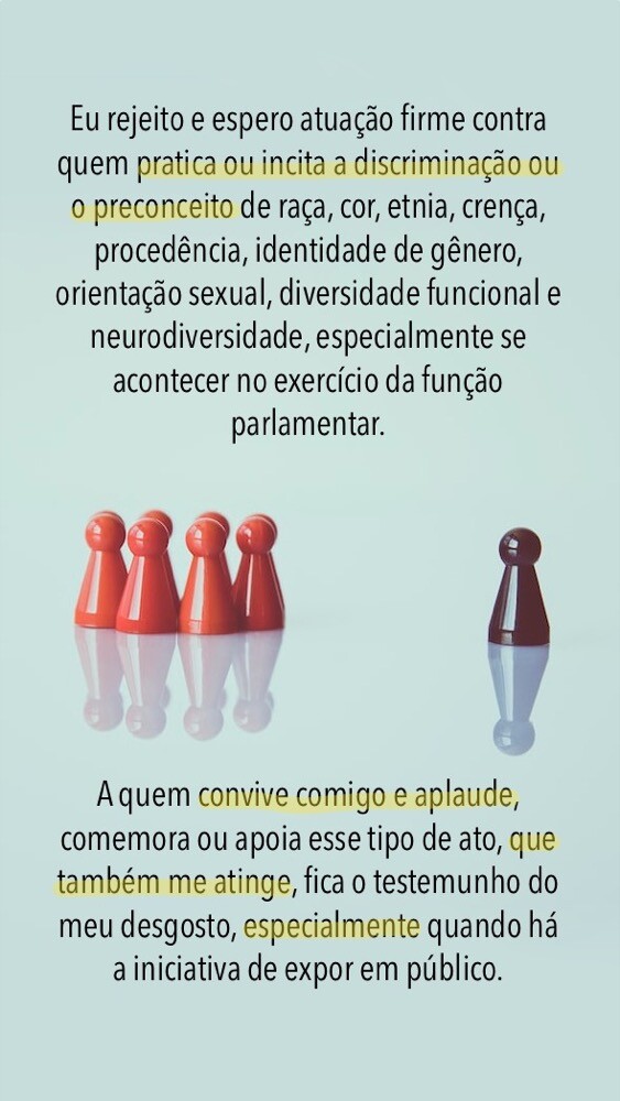 Imagem reproduzindo o texto do post acima, e uma ilustração de um grupo de 6 peças de uma cor, afastadas de uma peça de outra cor.