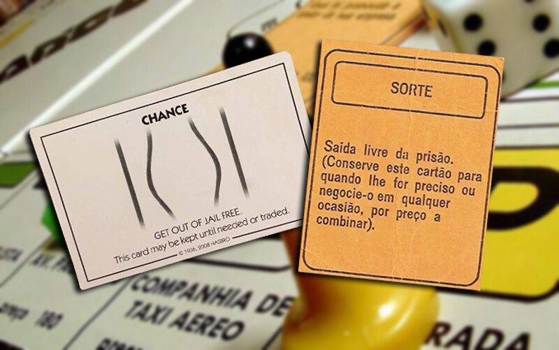 Cartão de saída livre da prisão, do jogo Banco Imobiliário