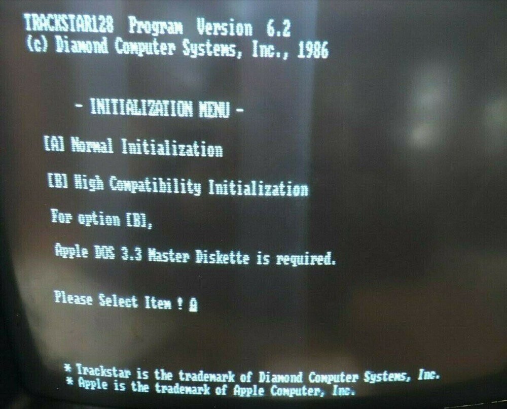 Foto do menu pré-boot de um PC com a placa Trackstar