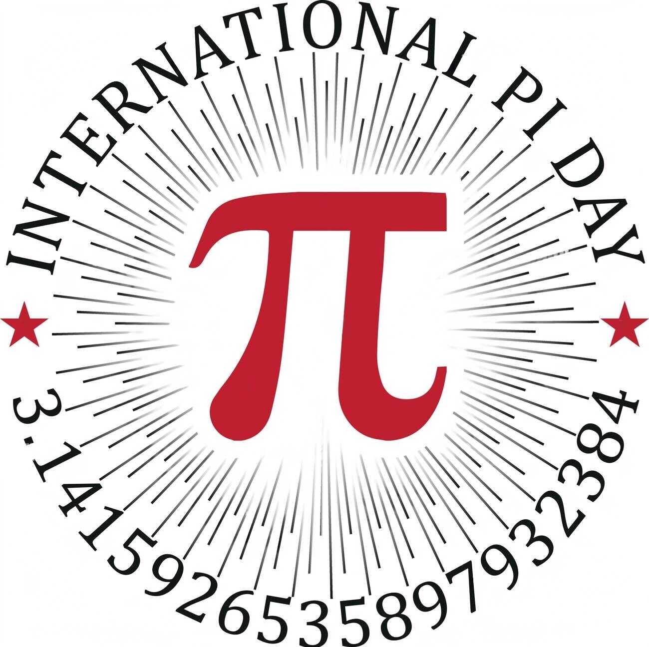 O símbolo da constante PI e seus primeiros dígitos, e a legenda International Pi Day