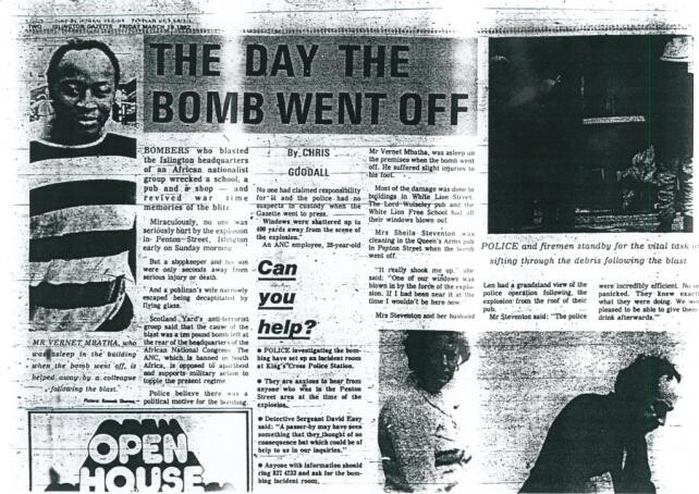 Cobertura da explosão no jornal local