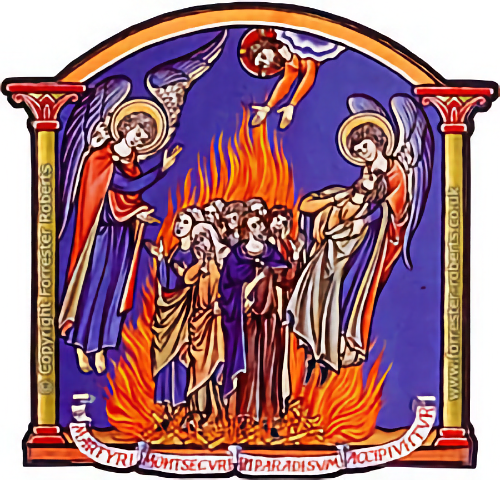 Gravura denominada Os Mártires de Montségur