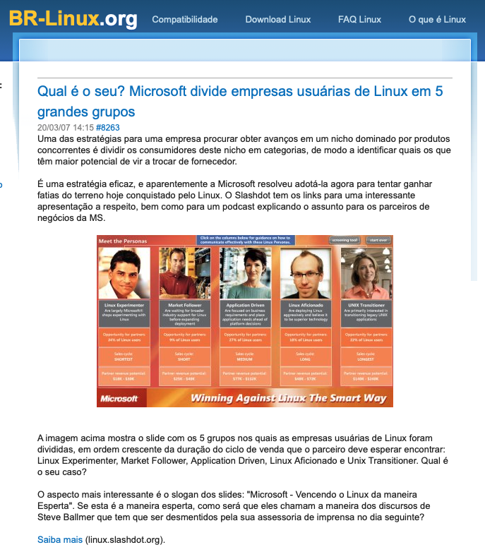 Print do conteúdo do link incluído no texto do post acima.