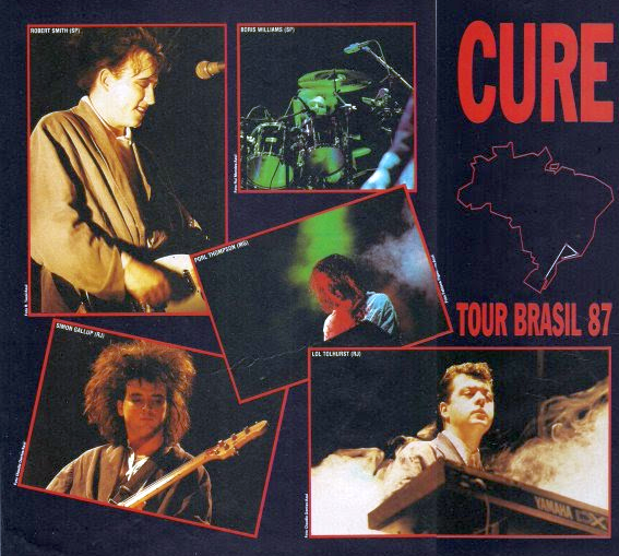 Montagem de fotos da turnê de 1987 do The Cure no Brasil