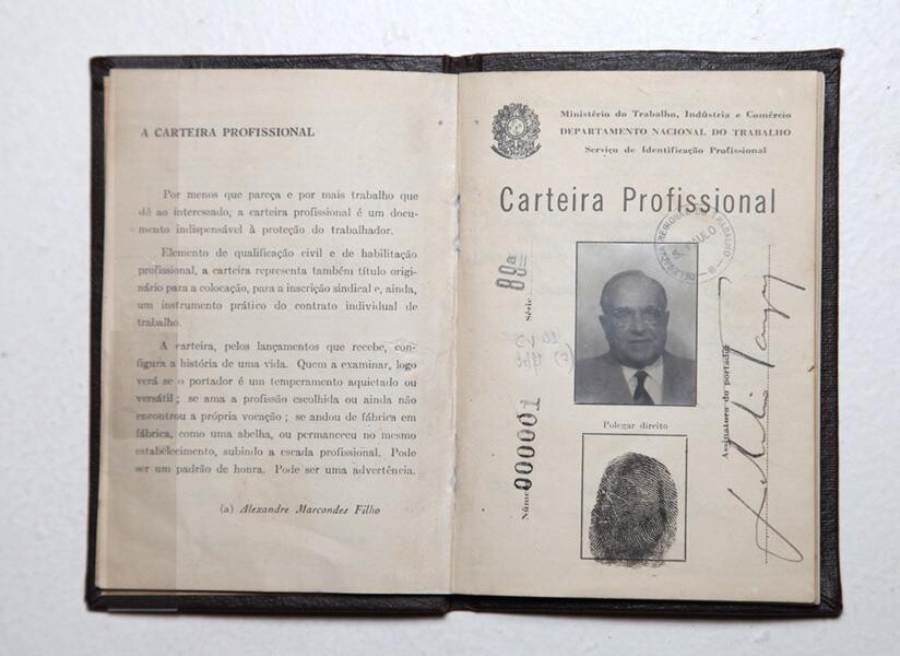 Foto da Carteira de Trabalho n. 000001