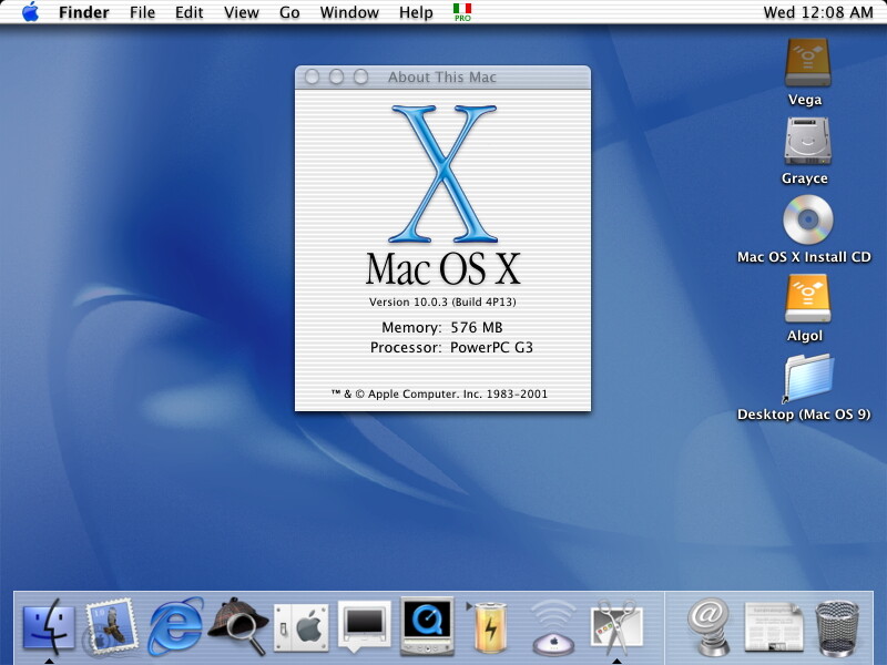 Print da tela do Mac OS X 10.0