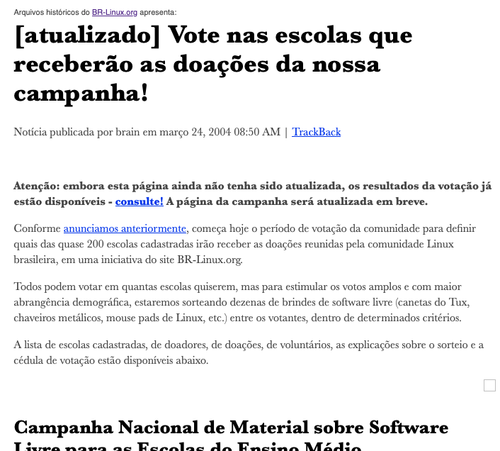 Print do conteúdo do link incluído no texto do post acima.