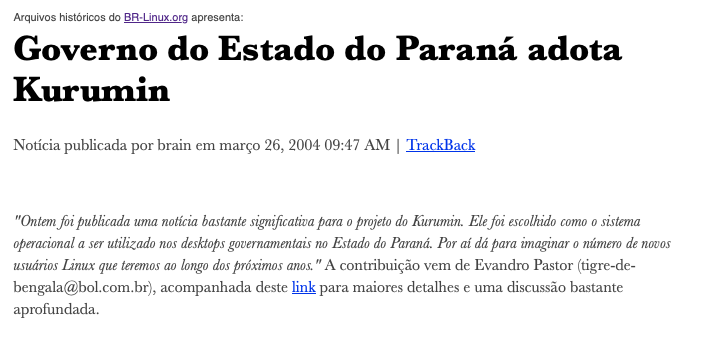Print do conteúdo do link incluído no texto do post acima.