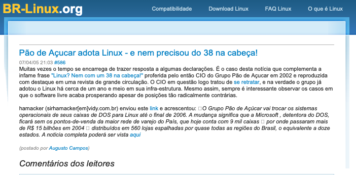 Print do conteúdo do link incluído no texto do post acima.