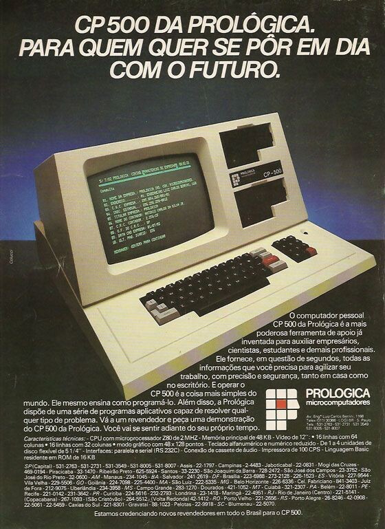 Anúncio do CP 500 em revista da época