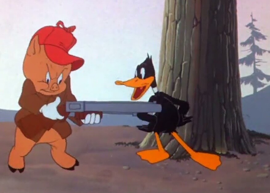 Gaguinho e Patolino contracenando novamente, décadas depois