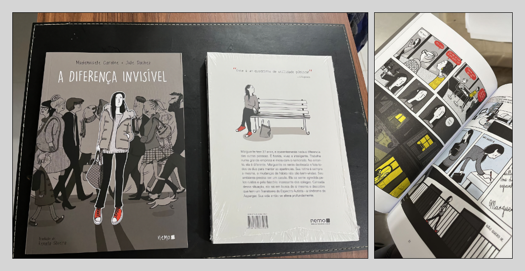 Fotos da capa e do interior do livro A DIFERENÇA INVISÍVEL