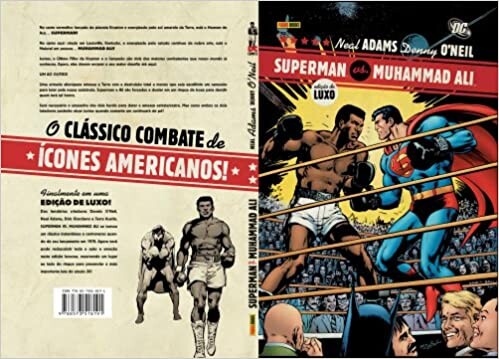 Capa da história em quadrinhos da DC em que Muhammad Ali e o Super Homem se enfrentam no ringue