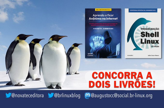 Banner mostrando as capas dos 2 livros: Aprenda a Ficar Anônimo na Internet, e Programação Shell Linux