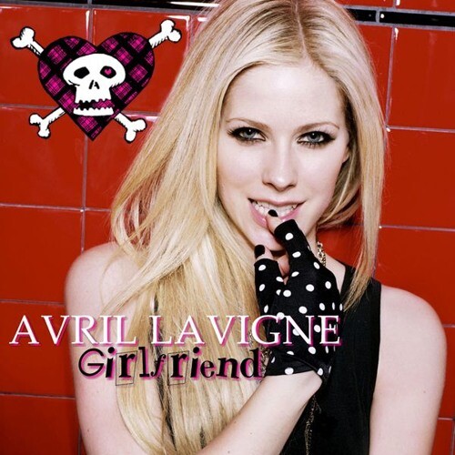 Avril Lavigne em arte do single de Girlfriend