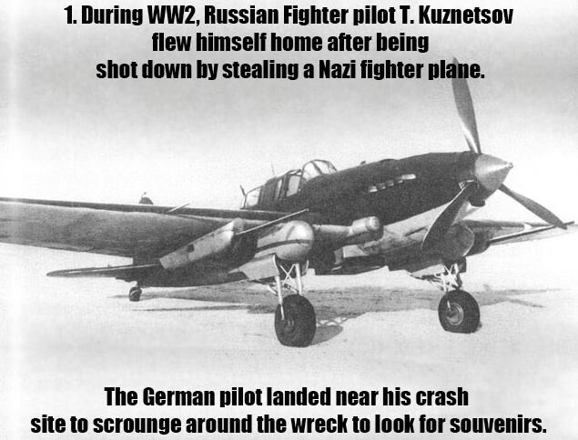 foto em preto e branco de um avião com legenda contando, em inglês, a historia do post acima