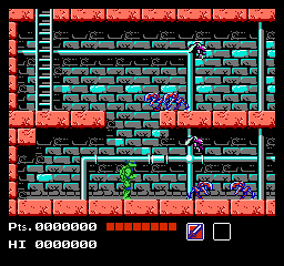 Tela do jogo das tartarugas no NES