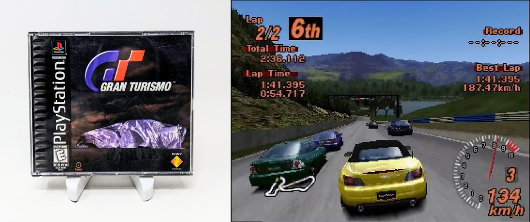 Caixa e tela do Gran Turismo original