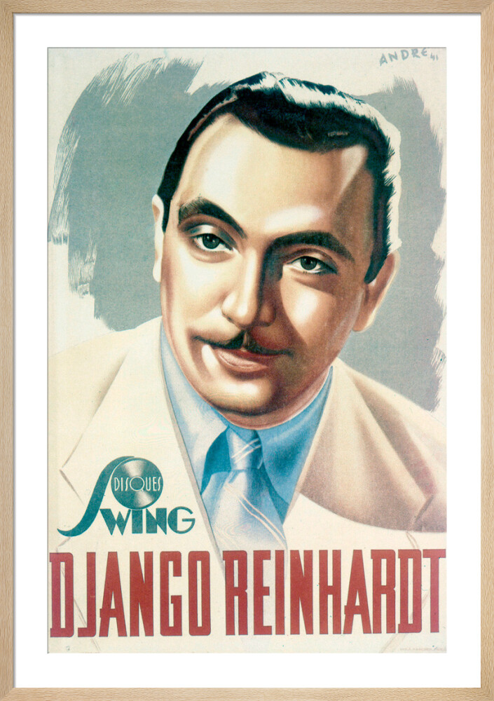 Poster com retrato de Django Reinhardt