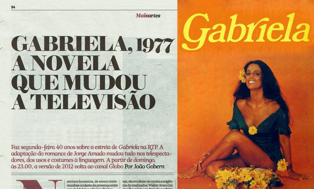 Matéria de jornal português sobre o impacto de Gabriela