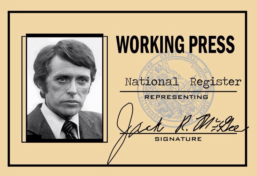 Cartão de imprensa de Jack McGee