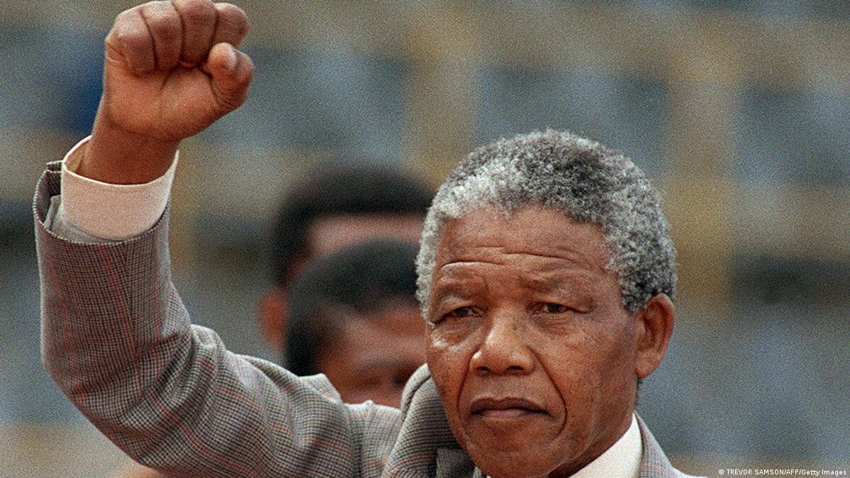 O líder sul-africano Nelson Mandela