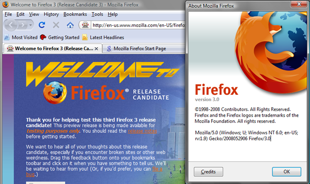 Versão preliminar do Firefox 3.0
