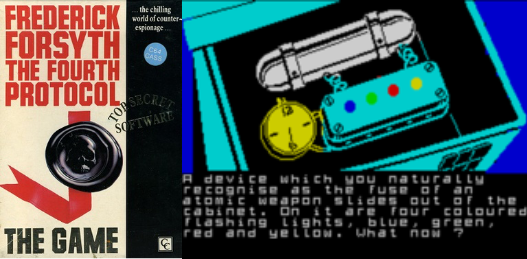 Capa e tela do jogo na versão para ZX Spectrum