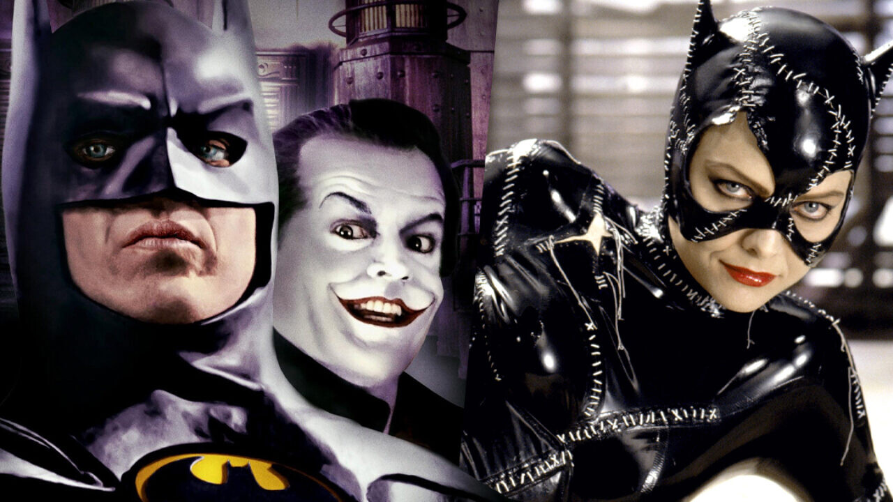 Batman, Coringa e Mulher-Gato no filme de 1989