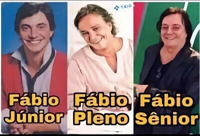 Meme do Fabio Junior, Fabio Pleno e Fabio Senior, com 3 momentos da carreira do cantor