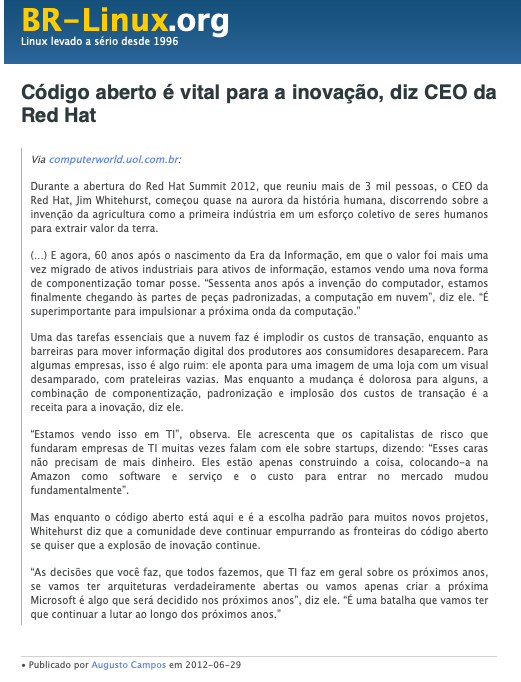 Print do conteúdo do link incluído no texto do post acima.