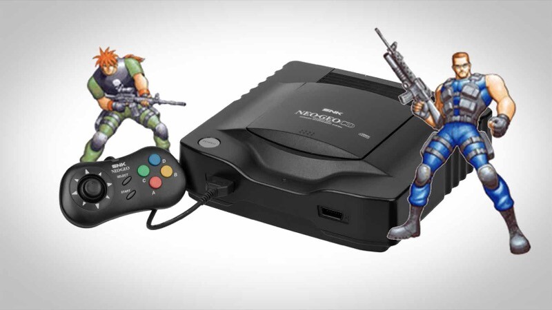 O console Neo Geo com um controle