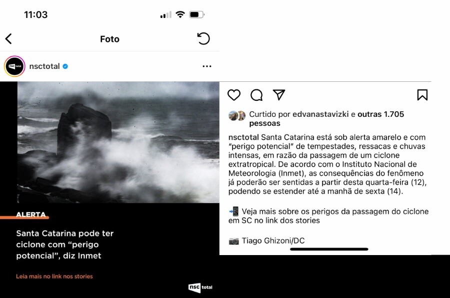 Manchete do NSC Total: Santa Catarina pode ter ciclone com “perigo potencial“, diz Inmet