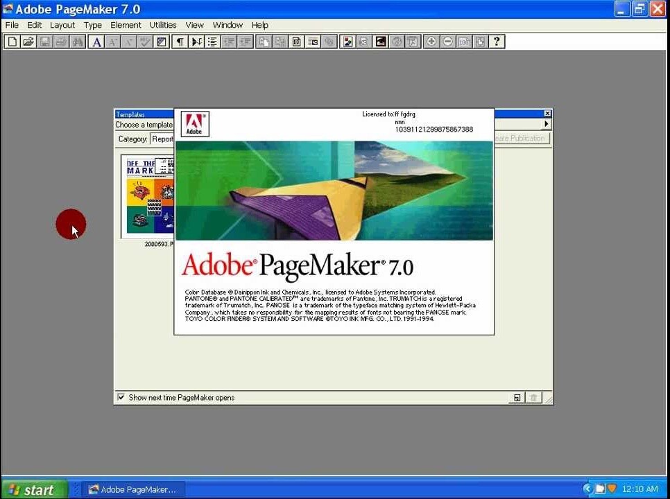 Tela do PageMaker 7